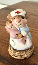 Wee Forest Folk M-054 Nurse Mousey With Pink Baby 1981 Annette Peterson RARE picture