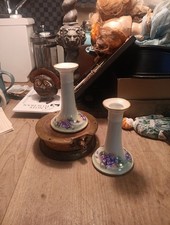 Antique  PL Limoges France Candleholders Handpainted picture