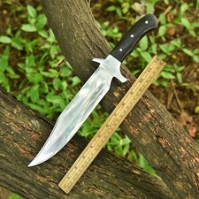 15” Custom Handmade D2/c430 Tool Steel High Polish Crocodile Dundee Bowie knife picture