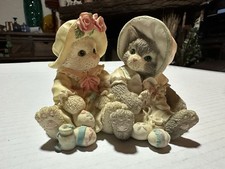 Vintage 1994 Enesco Calico Kittens You Make Life Colorful Easter Figurine picture