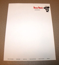 Dizzy Dean's Restaurants Vintage 1960's Piece of Stationary Paper picture
