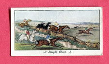 1930 STEPHEN MITCHELL LTD. OLD SPORTING PRINTS TOBACCO CARD #24 STEPLE CHASE 2 picture