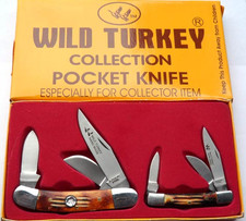 Wild Turkey Handmade 2pc Gift Knife Set-Bone Handle picture
