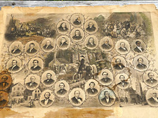 1872 Wesleyan American Methodism Lithograph w/ Portraits Inc. Francis Burns picture