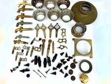 Antique Russian Samovar Parts Lot Taps Handles Lids Crowns 5.2kg Vintage picture