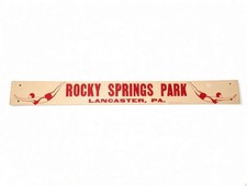 Vintage Rocky Springs Park Pool Sign Cardboard Silkscreen Red Lancaster PA 44