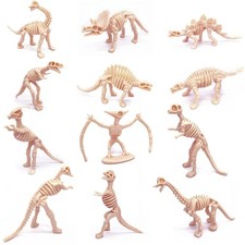 12pcs Realistic Dinosaur Skeleton Model Set, Brachiosaurus & T-Rex Toys picture