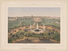 Versailles France 1800s Panorama of Ch�teau and Park Gardens Fountains picture