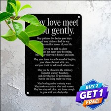 Minimalist Romantic Words Black Background Metal Tin Sign Bedroom Wall Decor picture