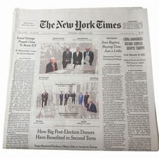 The New York Times Newspaper January 15 2026 Complete Print Paper UNREAD NYT picture