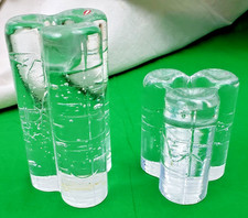 2 LITTALA FINLAND ARKIPELAGO CLOVER SHAPED GLASS BUBBLE CANDLE STICKS HOLDER picture