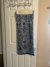 Blue Beaded Bejeweled 14x72 Snowflake Table Runner Artisan De Luxe Holidays picture