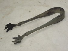 vintage antique marked SILVERPLATE claw foot detail tongs sugar ice tong picture