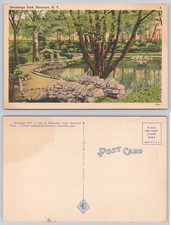 Onondaga Park Syracuse NY Hiawatha Lake Linen Postcard Vintage UNCO picture