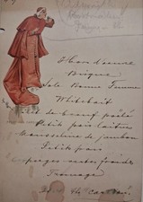 1880s-90s ITALIAN MENU Victorian EPHEMERA Cardinal Priest picture