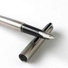 Pilot Namiki Custom Sterling Silver Fountain Pen 18K M Nib Tested Vintage w/con picture