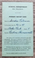Vintage 1946-47 Athol Mass Elementary School 1st Grade Report Card Ephemera  picture