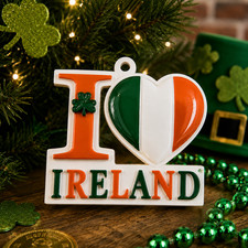Ireland Shamrock Ornament Irish Flag Heart St Patricks Day Celtic Christmas FS picture