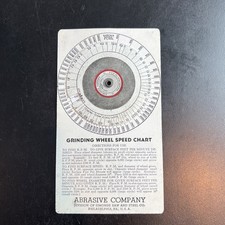  Vintage Abrasive Company Grinding Wheel Speed Chart picture