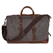 Cole Wheeler Vintage Duffle Bag - Canvas and Leather, 21x9x13 inches, 4 lbs picture