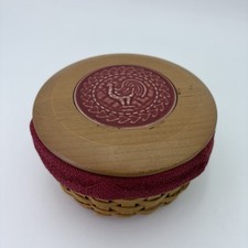 Vintage Longaberger American Craft Original Collection Coaster Basket With Lid picture