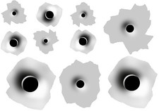 Bullet Hole multi size pack stickers picture