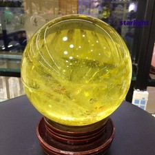 15.3LB Top Natura Citrine Quartz Sphere Quarzt Crystal Ball reiki Healing picture