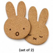 (2 Pcs) Water Proof Miffy Rabbit Hello Sleep Natural Cork Drinks Coffee Coaster picture