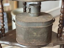 Antique Lisk Coal Miner Railroad Worker Tin Lunchbox Wood Handle 1890s 1900s picture