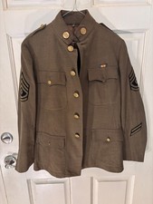 Antique WW1 era US Army Military Doughboy Wool Tunic Jacket w/ Sergeant Patches picture