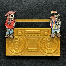 Murder Caps Zombie Tupac and Biggie Hat Pin set + Stickers picture
