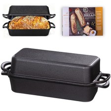11x5 Inch Cast Iron Loaf Pan with Lid, Large Dutch Oven Bread Loaf Pan for So... picture