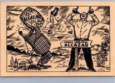 Vintage Alcazar Restaurant Bar Juarez Chih Mexico Comic Postcard c1934 picture