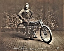 1914 BOARDTRACK EXCELSIOR MOTORCYCLE 8X10 PHOTO NORTON, KANSAS DAREDEVIL RACING picture
