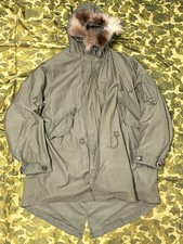 Vintage 1948 US Army M-1948 M48 Fishtail Parka Complete Set Pile Liner Medium picture