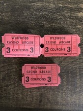 Rare Vintage Wildwood Casino Arcade Coupons picture