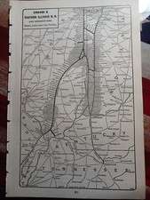 1902 Train Route Map CHICAGO & EASTERN ILLINOIS RAILROAD Coal Territory Indiana  picture