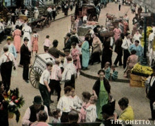 C.1910 The Ghetto, NY City Street Scene Ice-Cream Vendor Postcard F165 picture