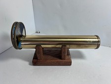 Vtg Brass Kaleidoscope Duck Double Wheel With Wood Stand picture