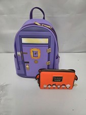 Loungefly FRIENDS Purple Front Door Mini Backpack & Orange Couch Wallet picture