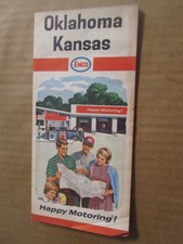 Enco Highway Road Map of Oklahoma and Kansas 1966 picture