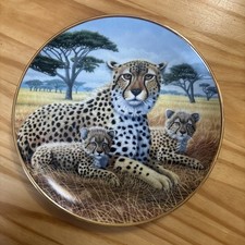 CHEETAH AND CUBS Plate Michael Matherly The Franklin Mint Nat'l Wildlife Federat picture