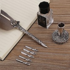  Pen Set Quill Antique English Calligraphy Writing Stationery Gift Box picture