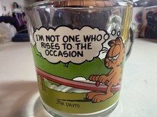 Vintage 1978-1980 Garfield Jim Davis McDonald's Clear Glass Promo Glass Mug picture