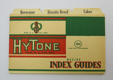 Vintage HyTone Recipe Index Guides Tab Dividers Kalamazoo Stamping Co Set of 18 picture