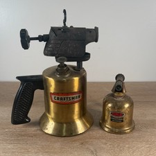 Vintage Craftsman Brass Gas Blow Torch Lot + DUNLAP Mini Denatured Alcohol picture