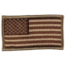 American Flag Patch - Subdued Desert Sand Tan - Hook Fastener Tactical Patch picture