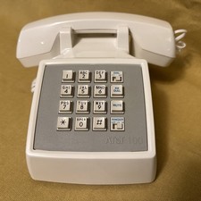 Vintage AT&T 100 Push Button Desk Telephone White Model CS2500DMGF picture