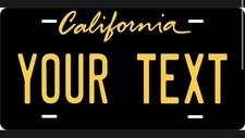 California Black Yellow License Plate Personalized Car Bike Motorcycle picture
