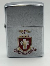 Vintage 1969 Cedar Fortuna Peritis Shield Chrome Zippo Lighter picture
